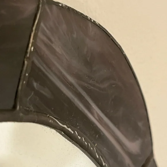 Vintage Purple Stained Glass Wall Mirror - Picture 4 of 7